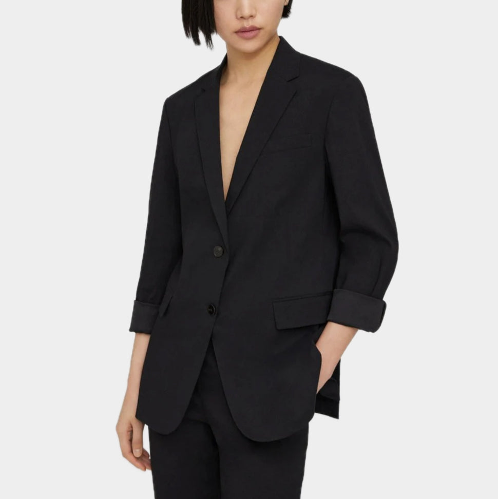 Theory Black Relaxed Blazer - Good Linen