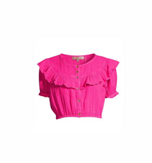 LoveShackFancy Elania Top - Flirty Fuchsia