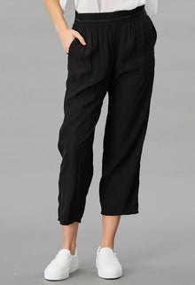 Lola & Sophie D-Satin Cropped Jogger - Black