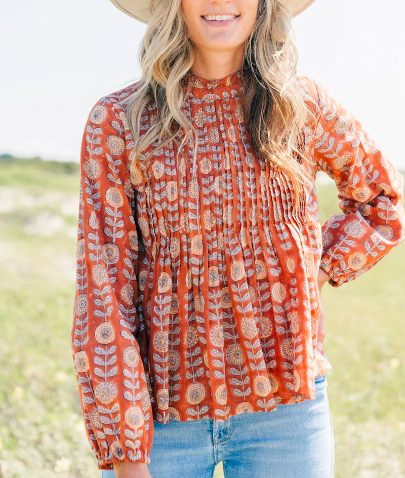 Victoria Dunn Kinsley Blouse - Baked Clay