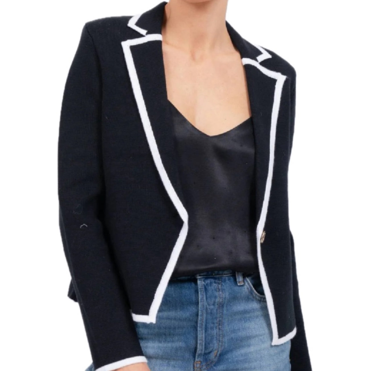 Central Park West Jax Knit Blazer - Black