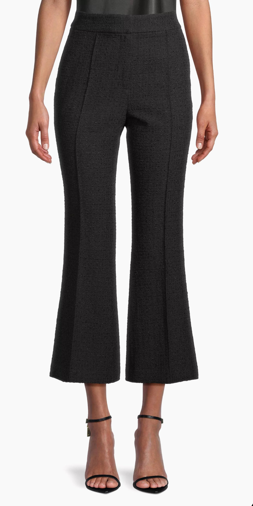 Milly Betsy Flared Bouclé-Knit Pants - Black