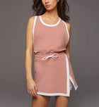 MICHI Sabato Dress - Pink Sand/White