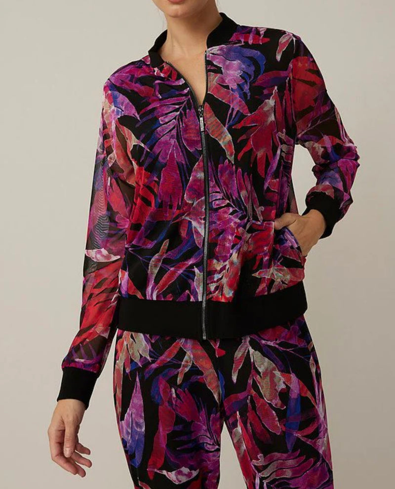 Joseph Ribkoff Artistic Zip Up Palm Jacket