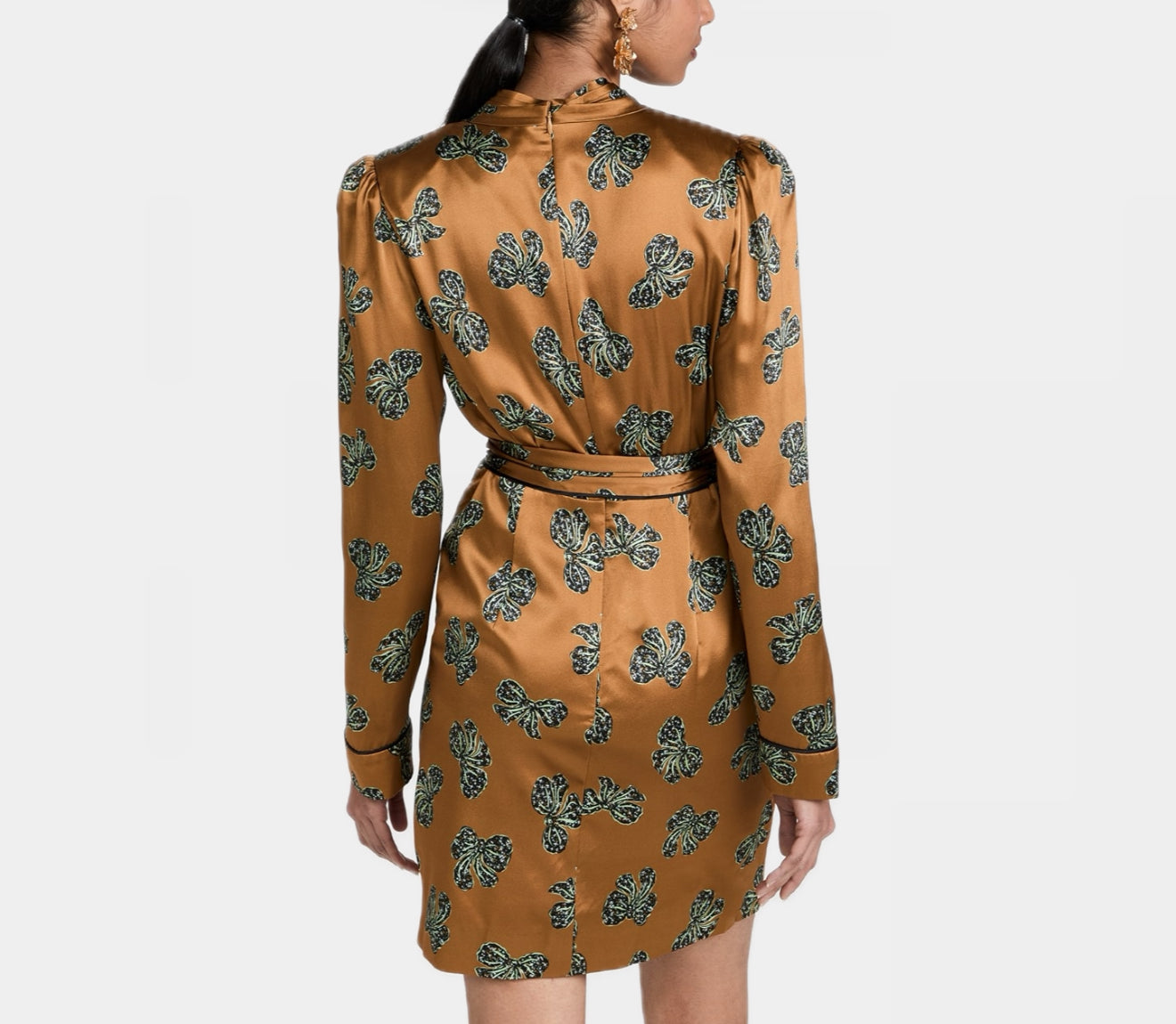 Saloni Bibi Piped Dress - Gold Bows