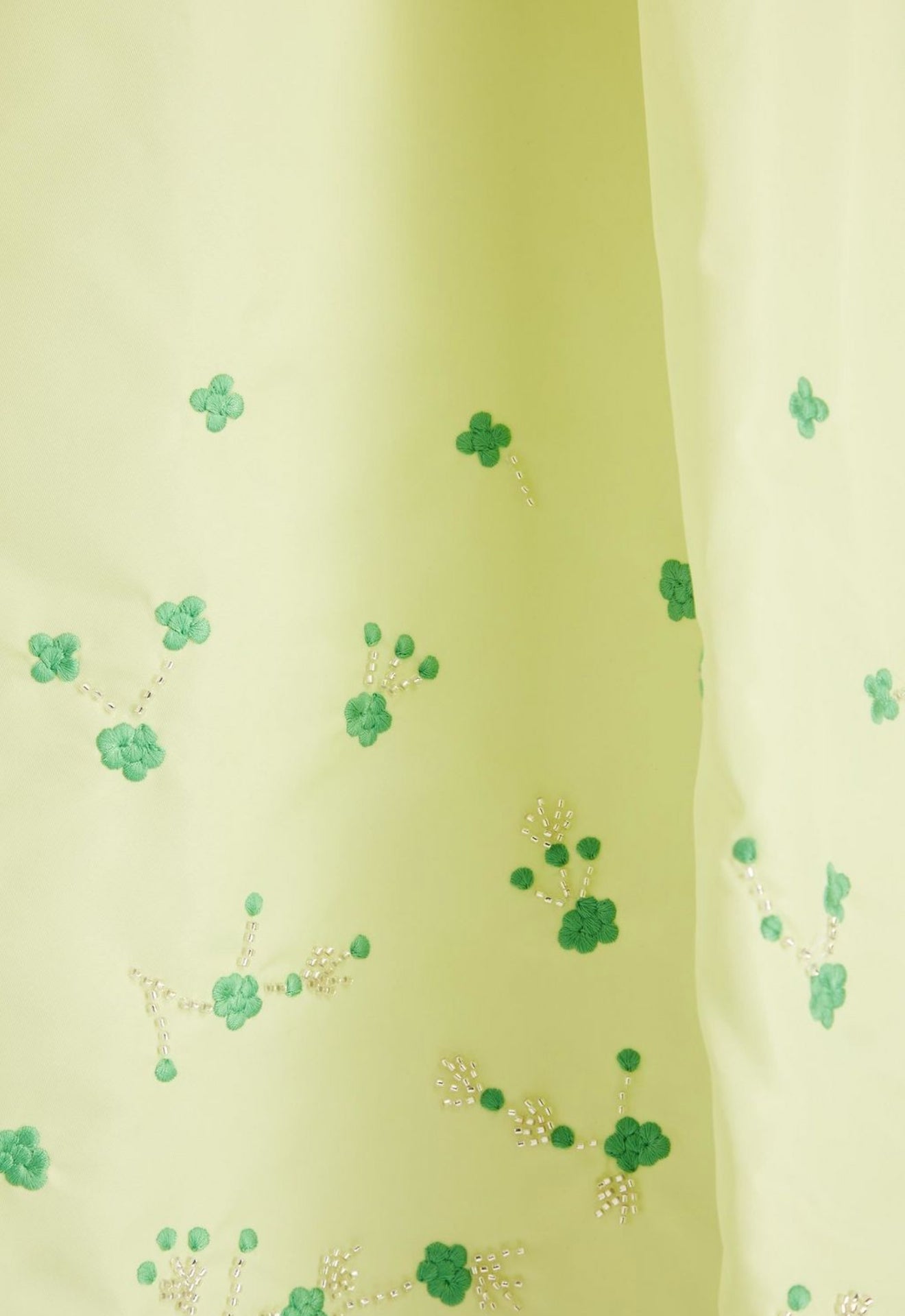 GANNI Taffeta Embroidered Skirt - Lily Green