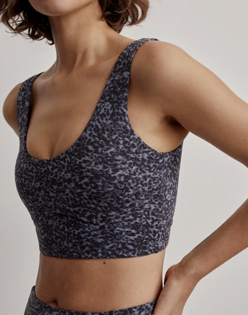 Varley Let's Go Elsie Bra - Ebony Blue Cheetah