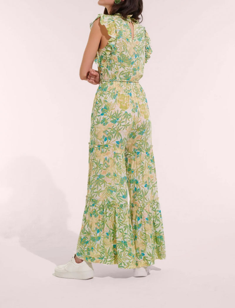 Poupette St. Barth Belene Long Jumpsuit - Green Orchid