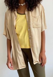 DONNI. Silky Short Sleeve Shirt - Sand