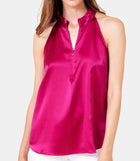 go BY GOSILK Scuba Cutaway Top - Cerise