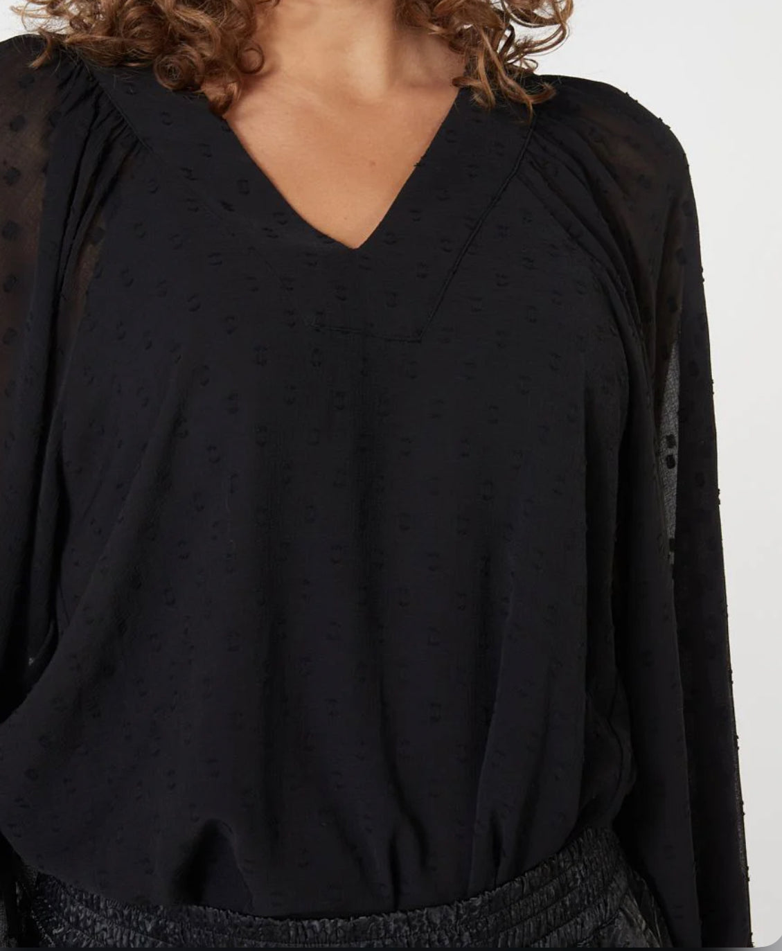 Esqualo Top with Marble Beading - Black