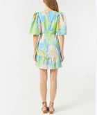 RHODE Linen Mariana Dress - Blue Psychedelic Flower Grande