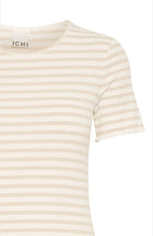 ICHI Cella Stripe T-Shirt - Oatmeal