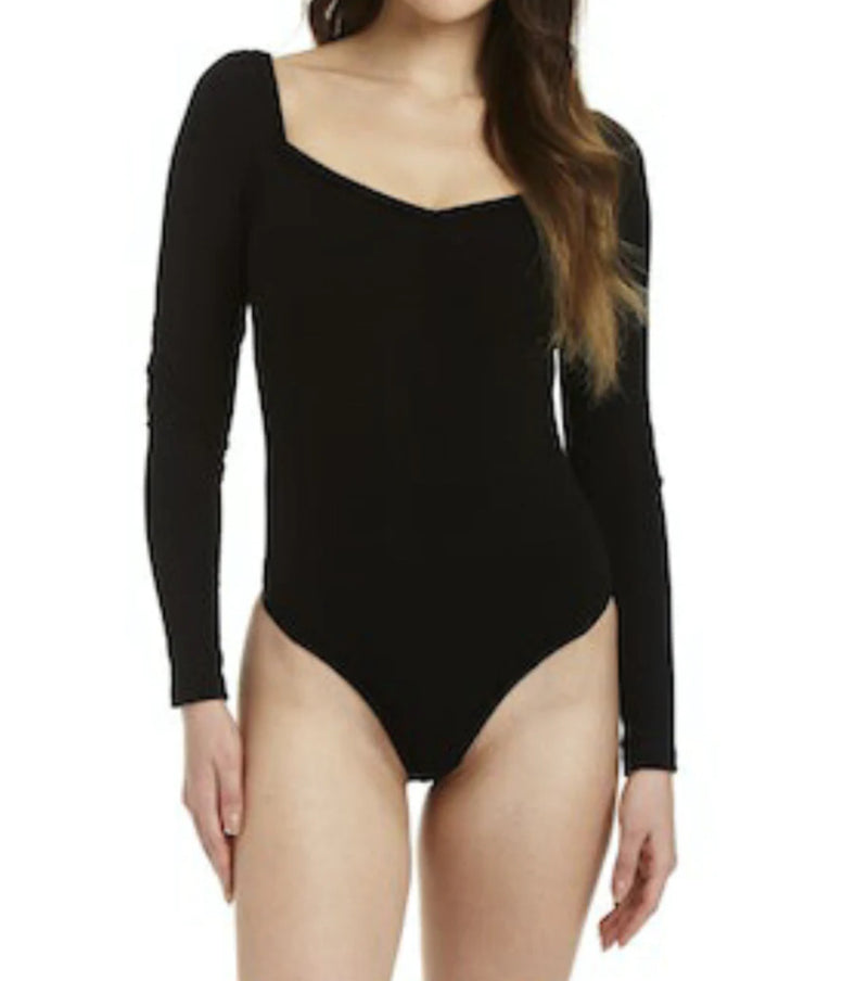 DREW Crawford Velvet Bodysuit - Black