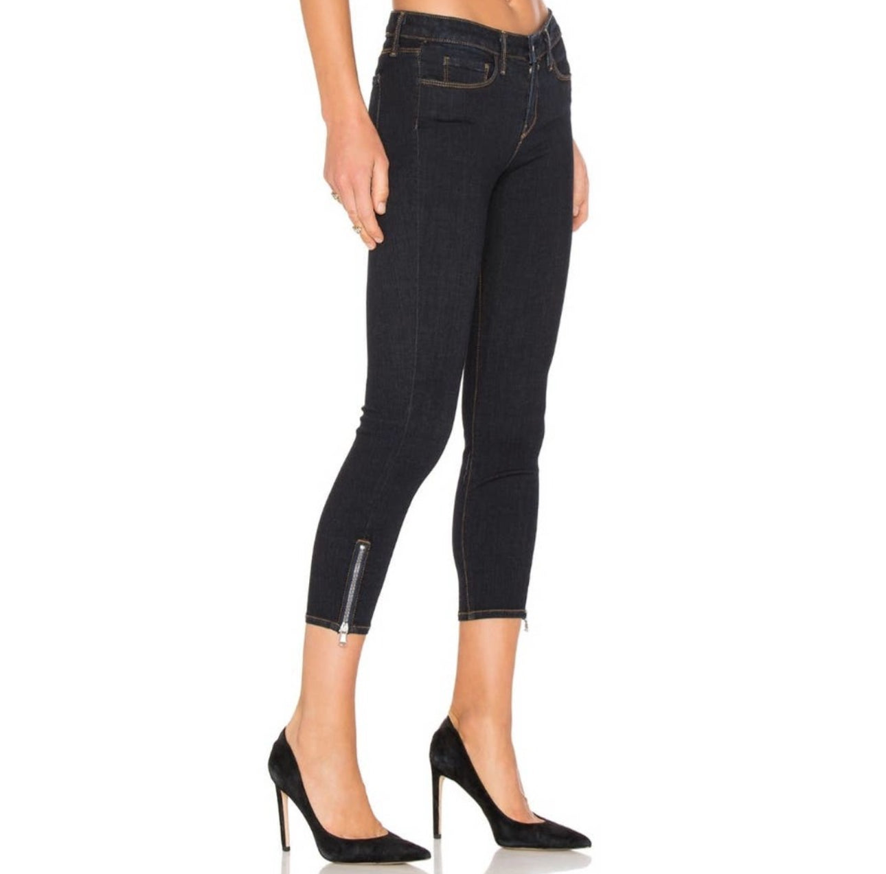 L’Agence Emmanuelle Mid Rise Zip Skinny - Midnight