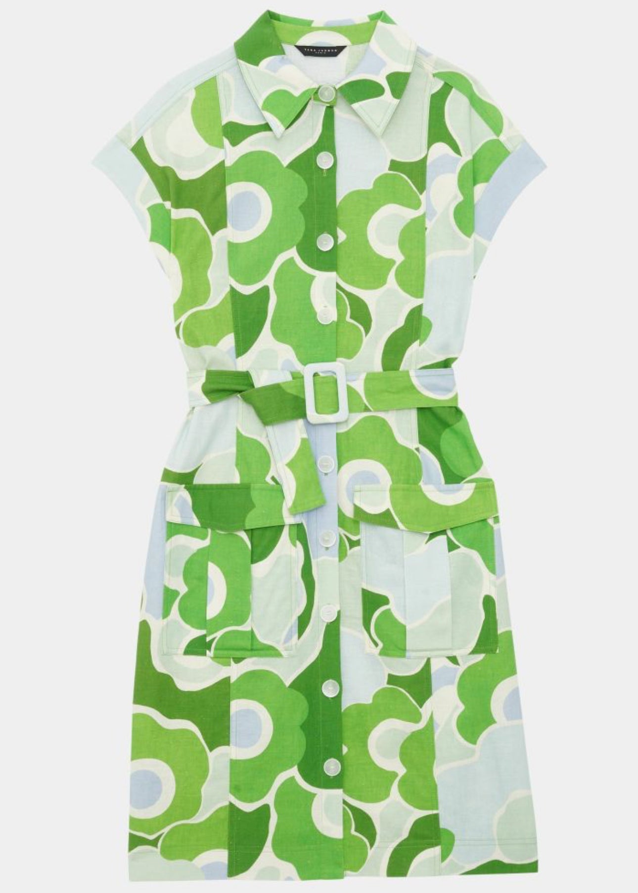 Tara Jarmon Cotton Flower Print Rajah Dress - Green