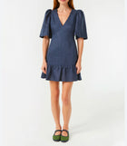 RHODE Linen Mariana Dress - Navy