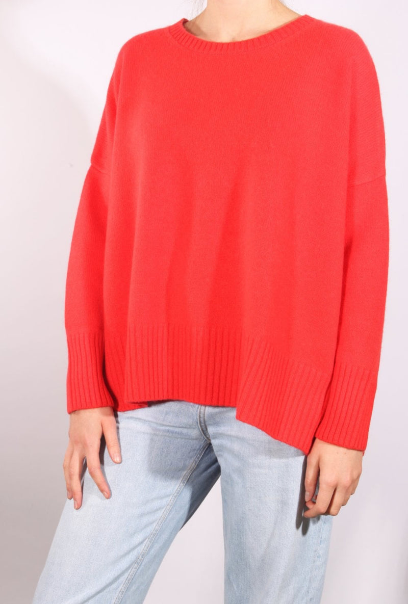 Jumper1234 Boyfriend Split Crew - Geranium