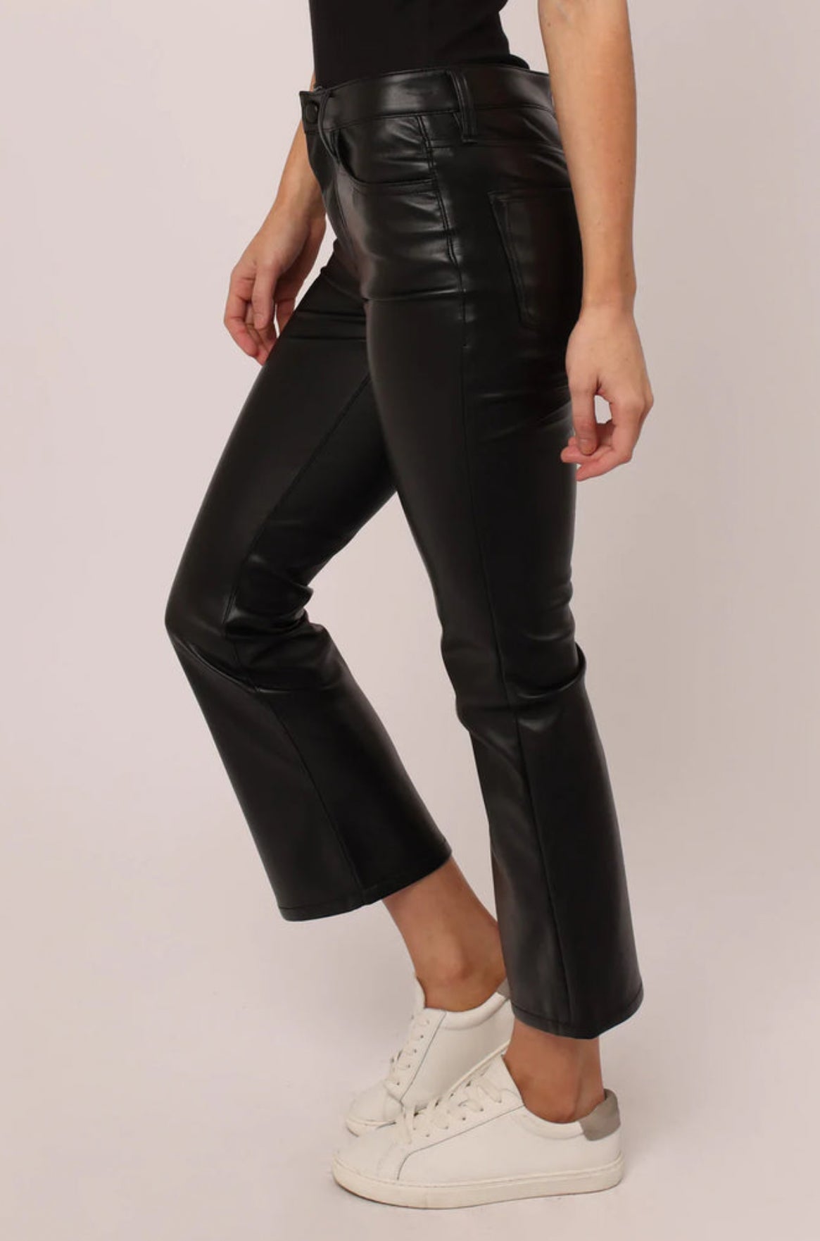 Dear John Jeanne Flare Pant - Black Vegan Leather