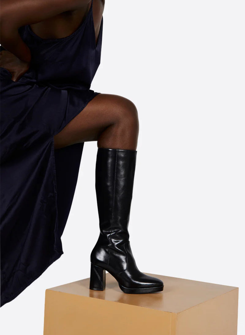 Intentionally Blank Raquel Knee High Leather Boot - Black