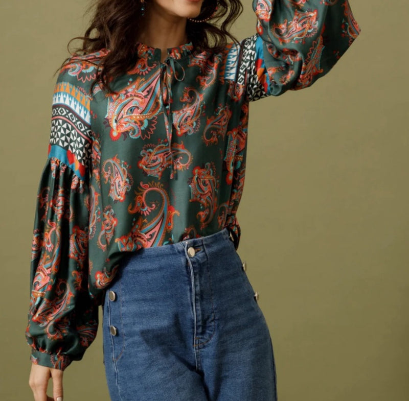 Emily Lovelock Emma Blouse - Green