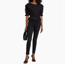 Frame Cinched Shoulder Tie Blouse - Black