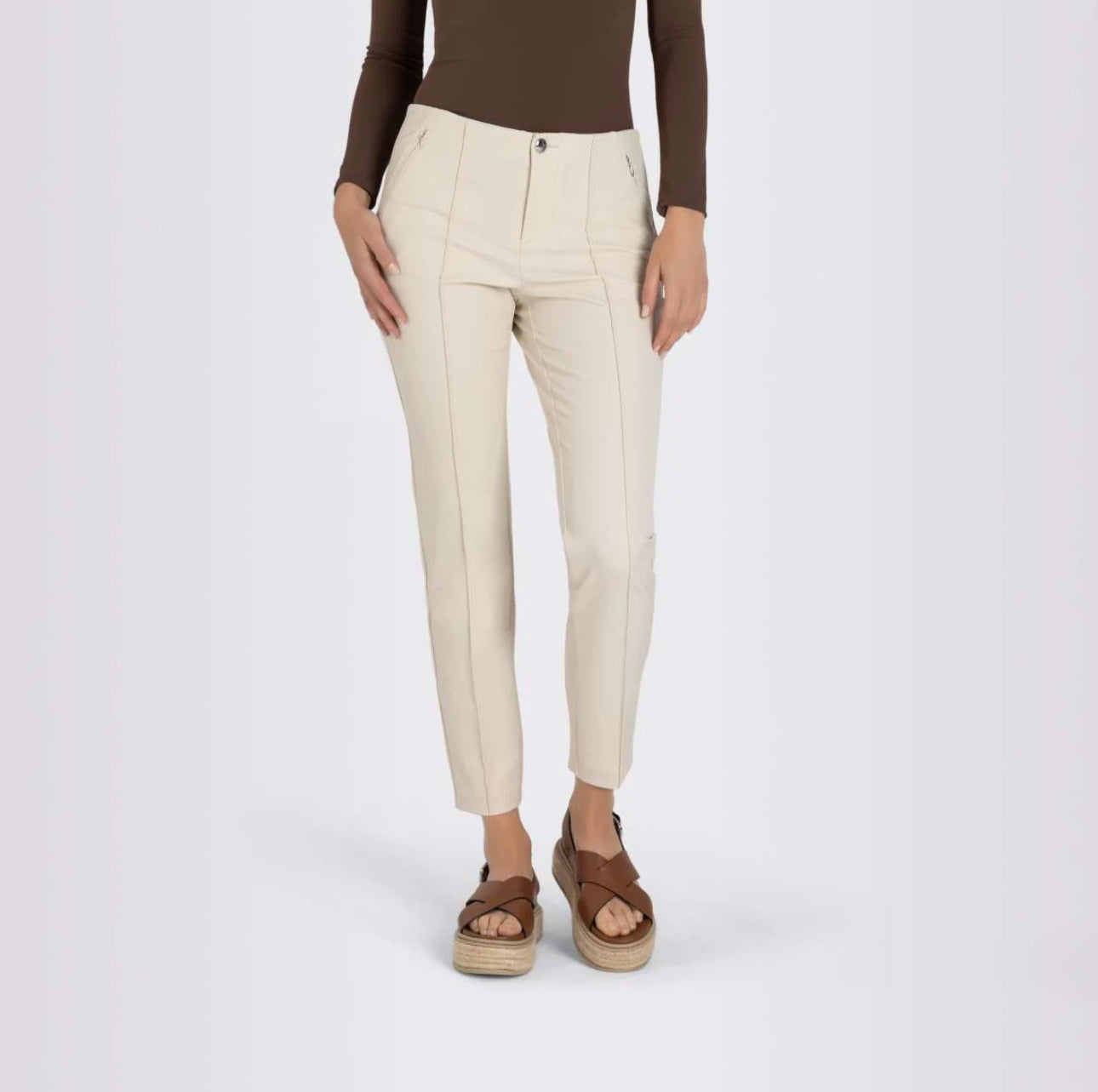 MAC Anna New Zip Pants - Ivory