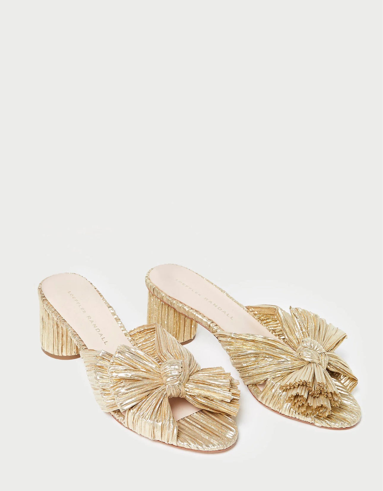 Loeffler Randall Emilia Pleated Bow Heel - Gold