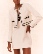 LoveShackFancy Talika Tweed Jacket - Cream