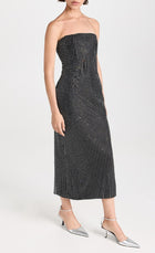 A.L.C. Elizabeth Strapless Rhinestone-Embellished Midi Dress - Black/Silver