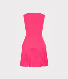 MILLY Haddy Pleated Mini Dress - Pink