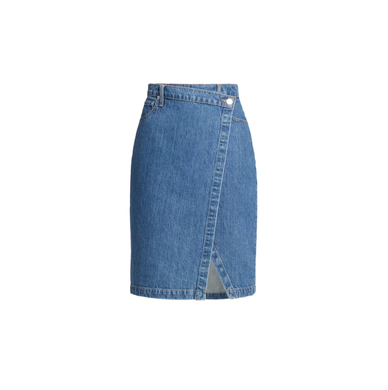 Derek Lam 10 Crosby Aine Asymmetrical Denim Skirt - Canal