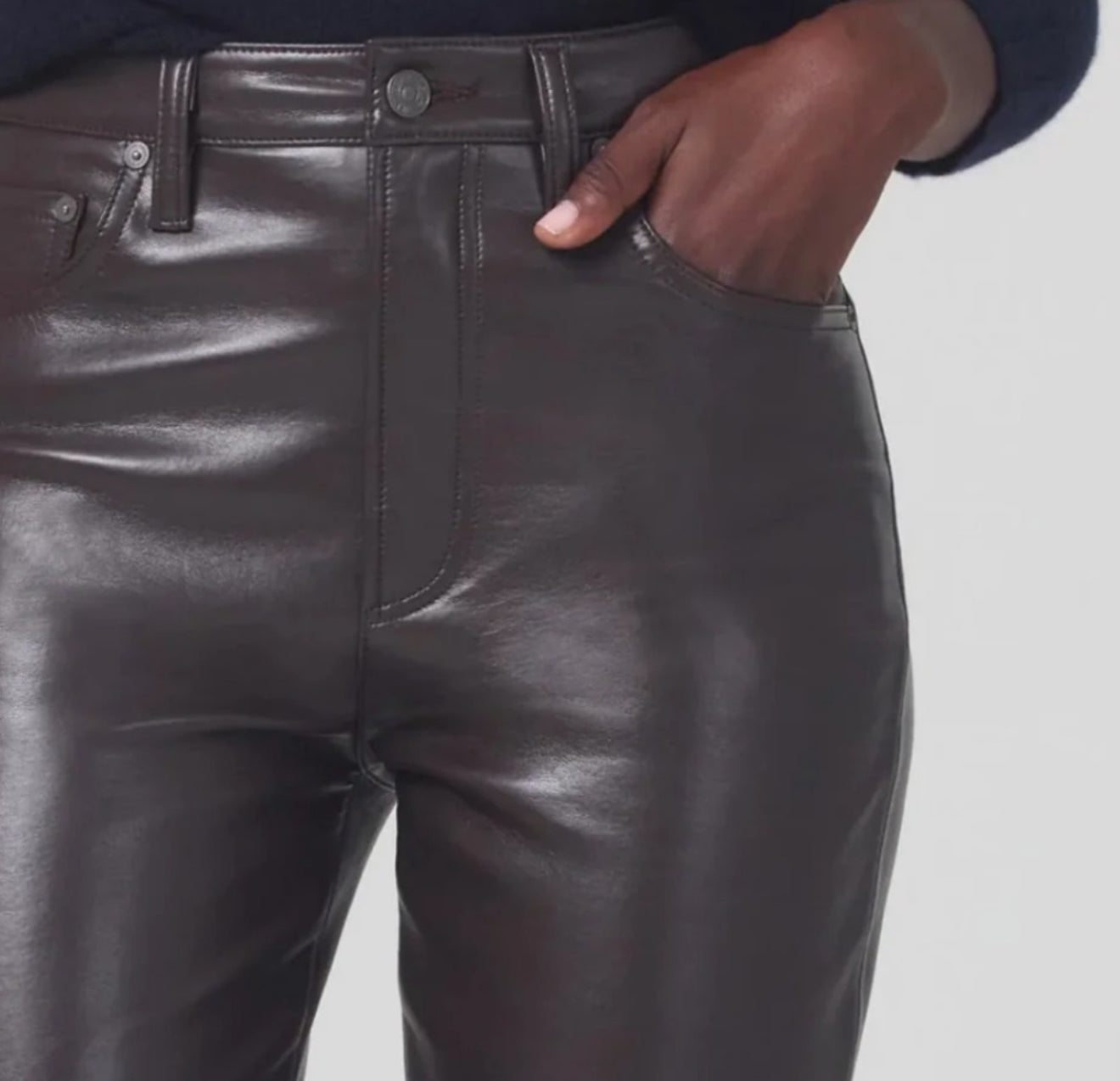 Citizens of Humanity Jolene Leather Pants - Chocolate Torte