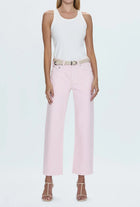 Pistola Lexi Mid Rise Bowed Straight Jean - Blush