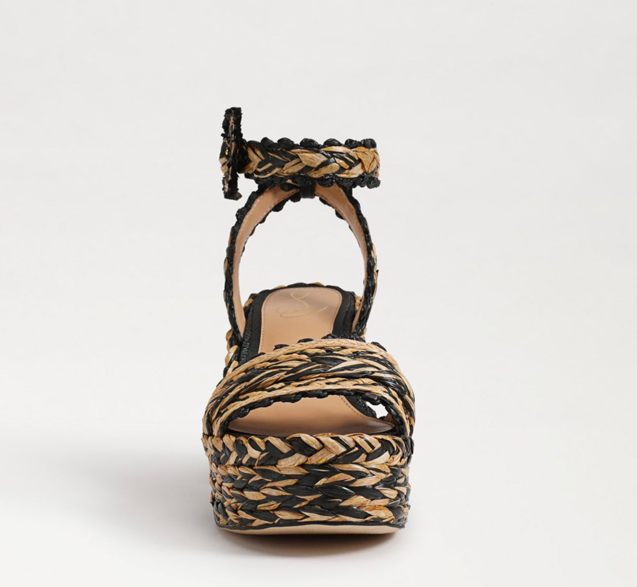 Sam Edelman Liana Platform Sandal - Black/Natural Raffia