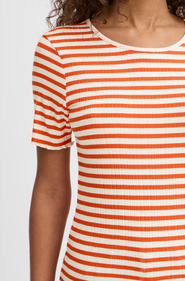 ICHI Cella Stripe T-Shirt - Fiesta