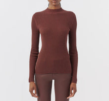 ATM Anthony Thomas Melillo Silk Cotton Blend Long Sleeve Mockneck Sweater - Chocolate