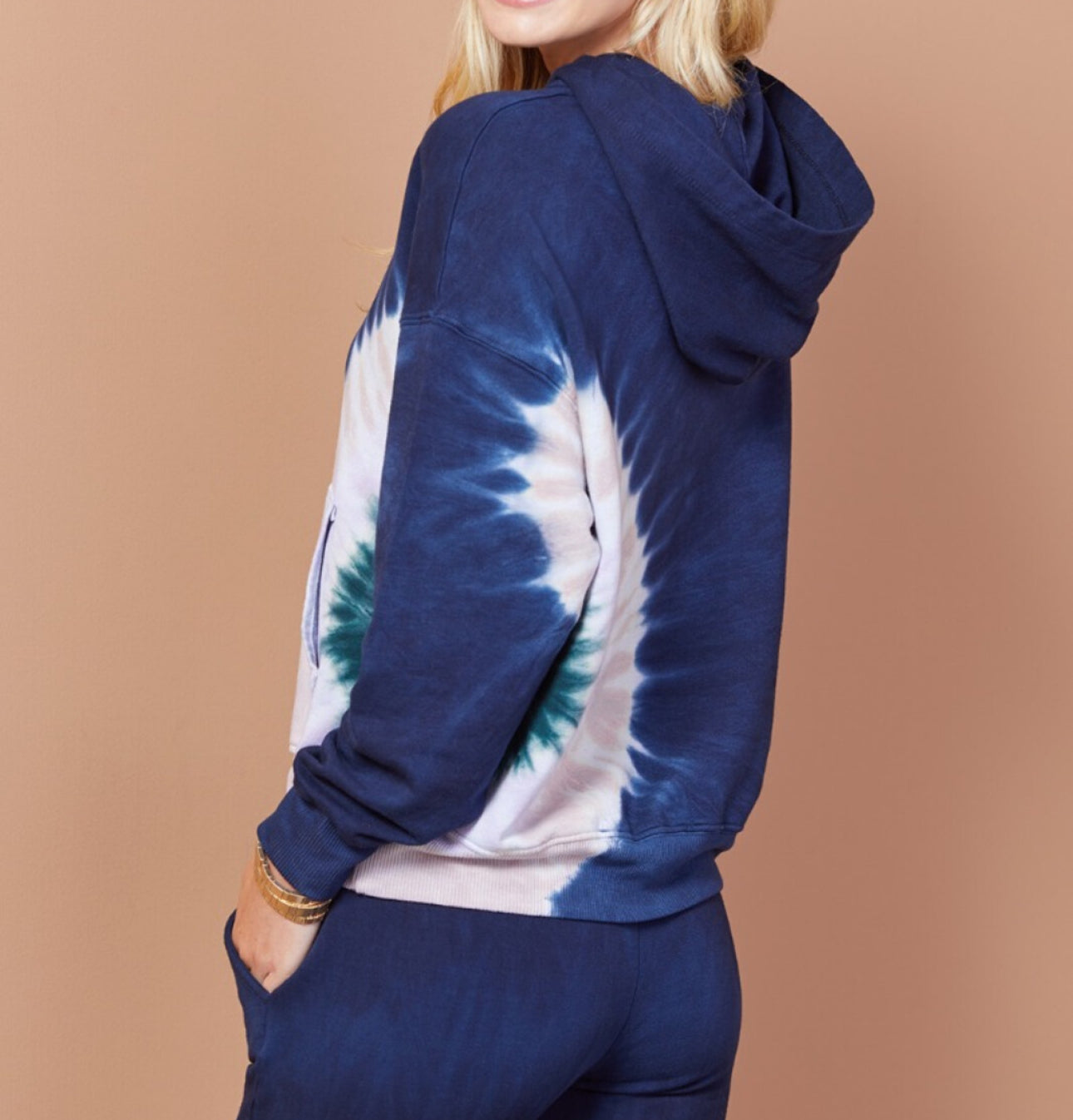 Monrow Tie Dye Supersoft Slouchy Hoodie