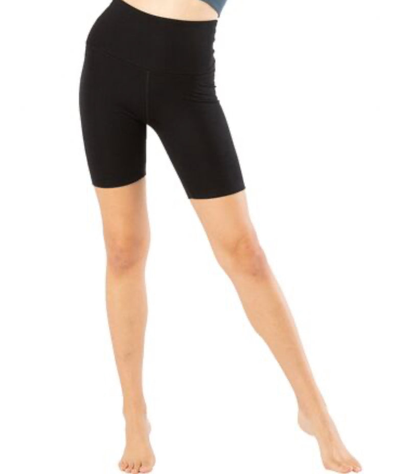 Beyond Yoga Rib High Waist Biker Short - Black Heather