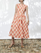 Punicana Peekaboo Dress - Orange Chevron