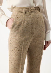 Gabriela Hearst Josh Pant in Wool Cashmere - Oatmeal Multi