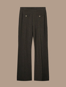 Summum Flared Jacquard Trousers - Black