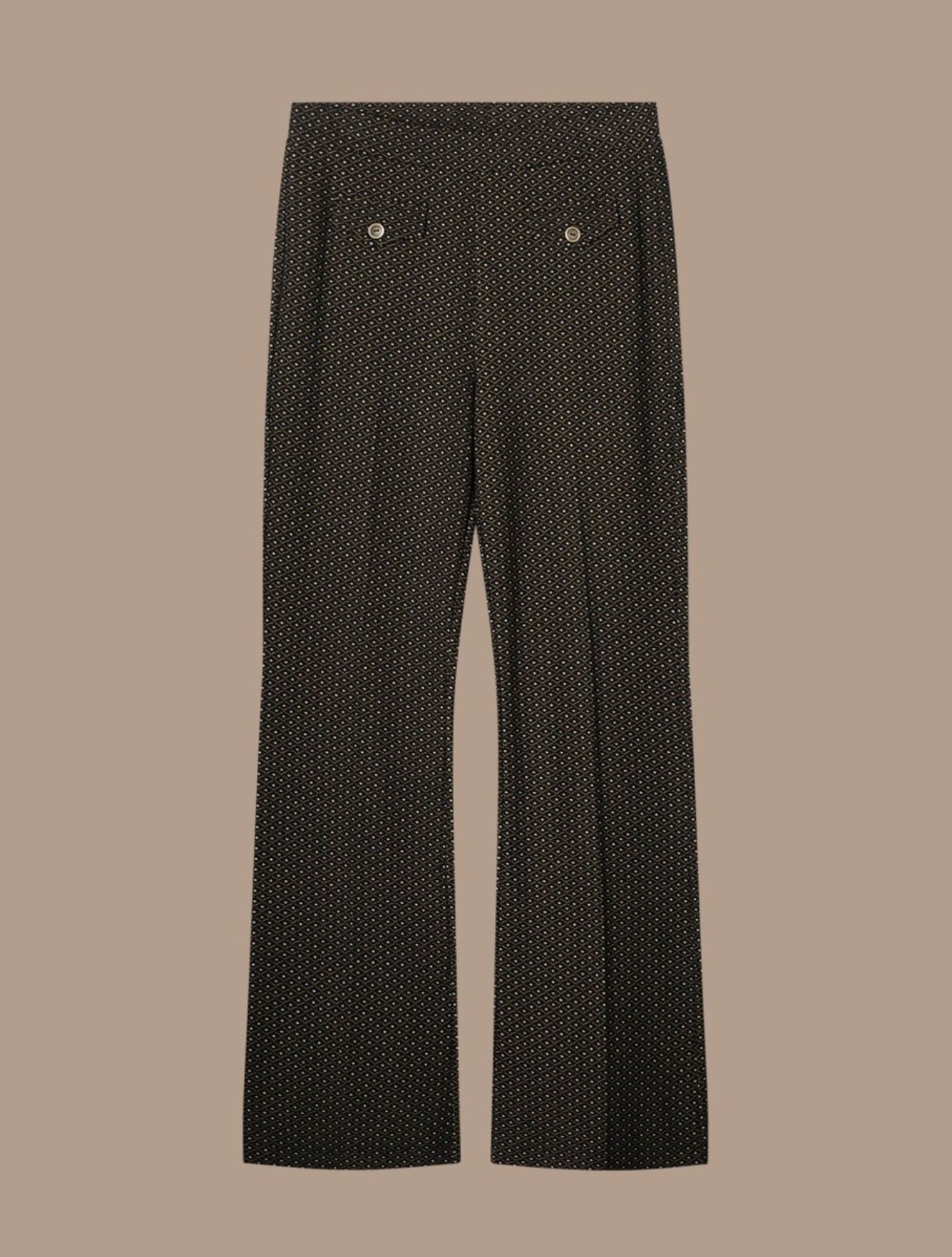 Summum Flared Jacquard Trousers - Black