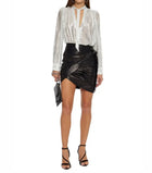 IRO Dybal Wrap-Effect Belted Leather Mini Skirt - Black