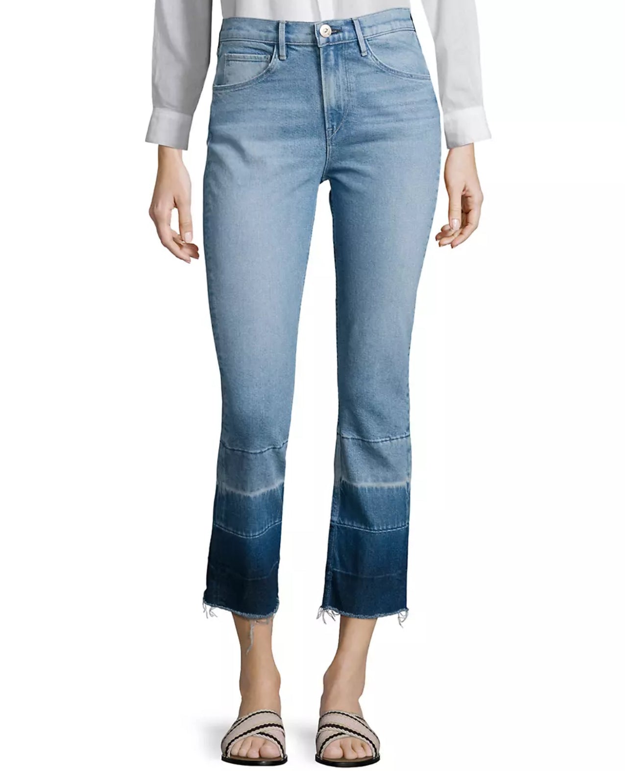 3x1 Shelter Mid-Rise Straight-Leg Cropped Jeans - Spectrum