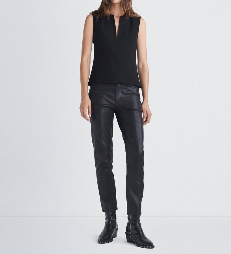 rag & bone Sonia Sleeveless Crepe Top - Black