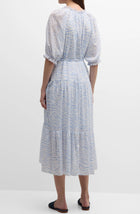 Xirena Lyta Tiered Tiger Stripe Print Midi Dress - Blue Wave