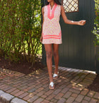 Sail To Sable Peach & Lemon Blush Medallion Print Sleeveless Classic Tunic