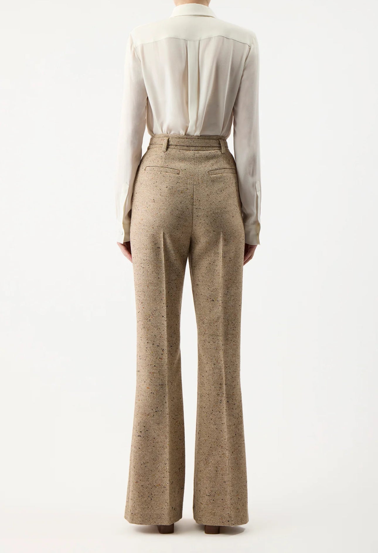 Gabriela Hearst Josh Pant in Wool Cashmere - Oatmeal Multi