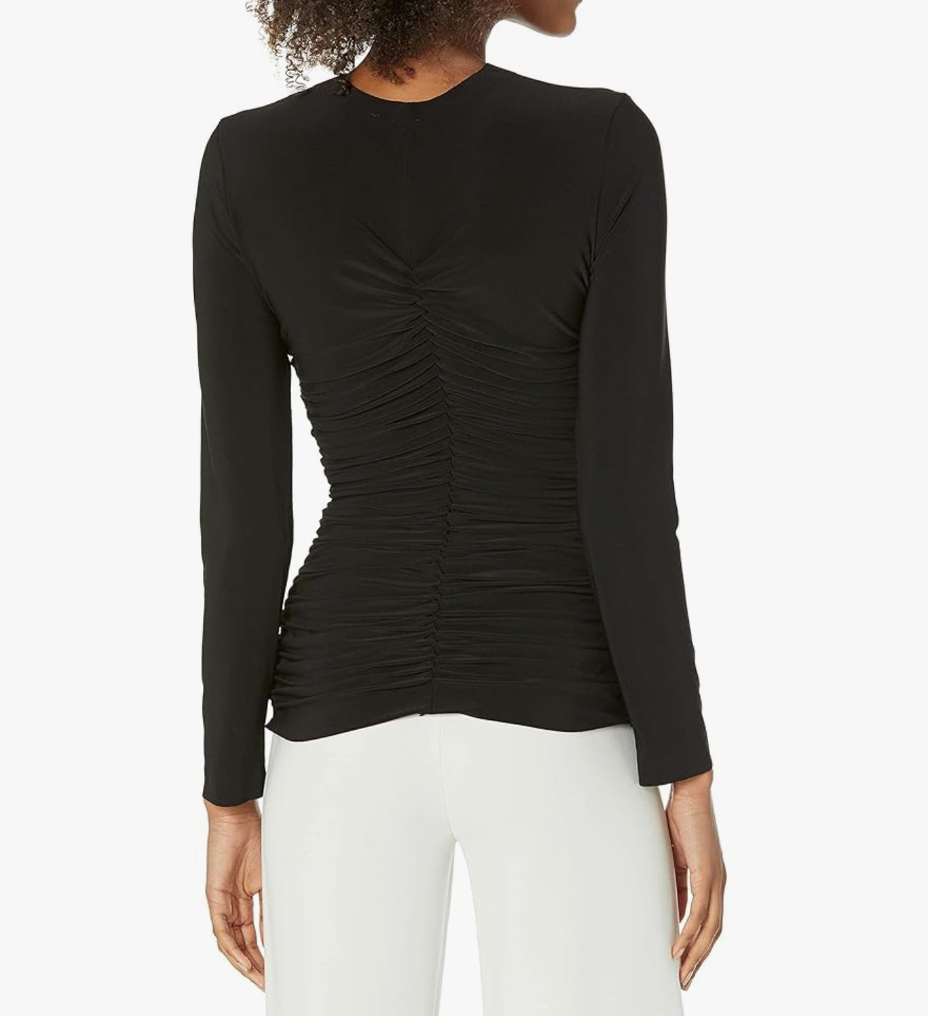 Norma Kamali V-Neck Slinky Top - Black
